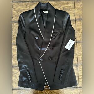 Jason Wu Black Satin Jacket with Rhinestone Trim - NWT